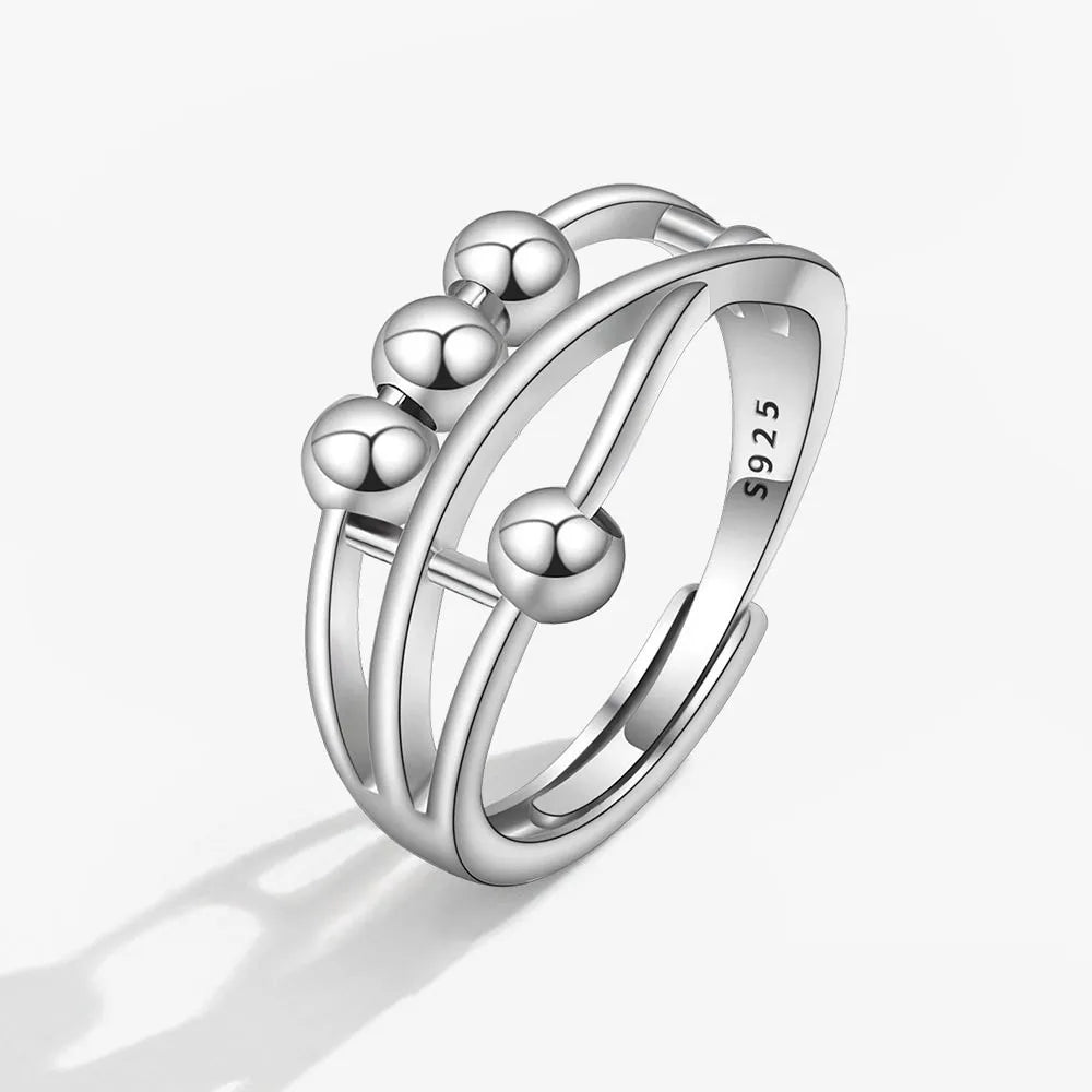 Bead Spinner Fidget Ring | Resizable Stainless Steel