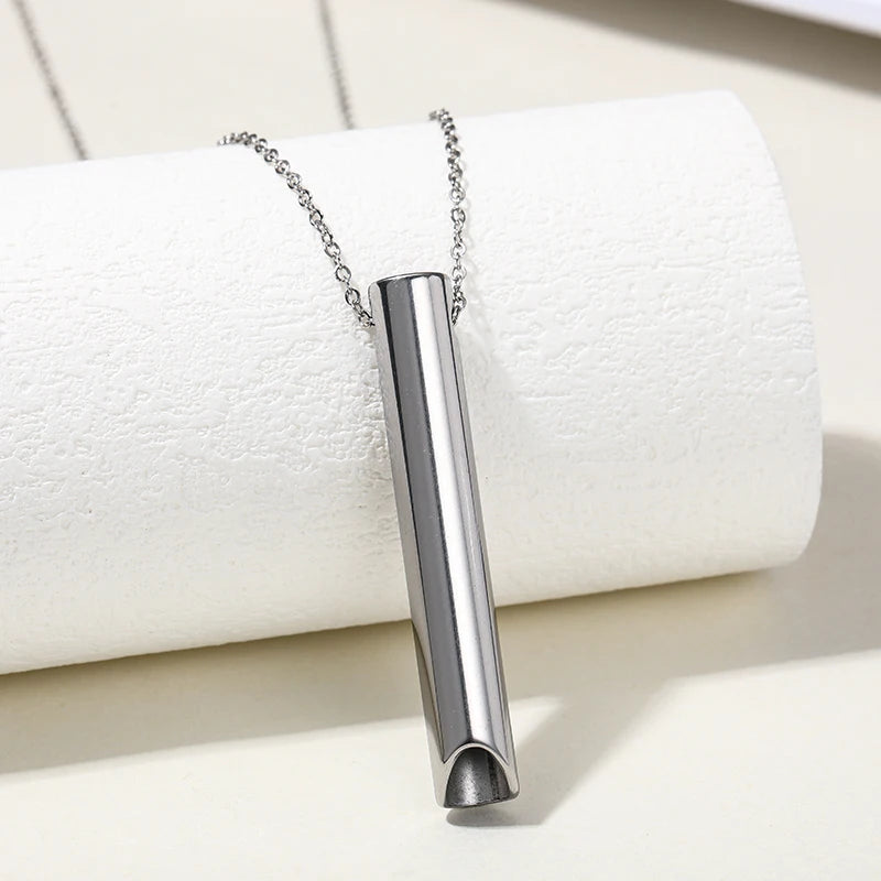 Breathlace Necklace Calm Harmony Anti-Smoking Necklace Breathing Necklace for Anxiety Stainless Steel Mindful Breathing Necklace