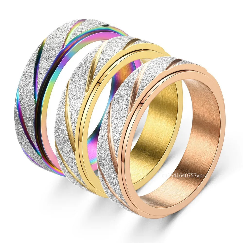 Multicolour Spinner Fidget Ring | Stainless Steel