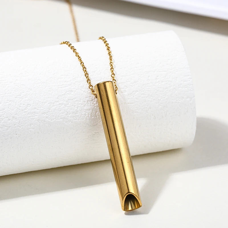Breathlace Necklace Calm Harmony Anti-Smoking Necklace Breathing Necklace for Anxiety Stainless Steel Mindful Breathing Necklace