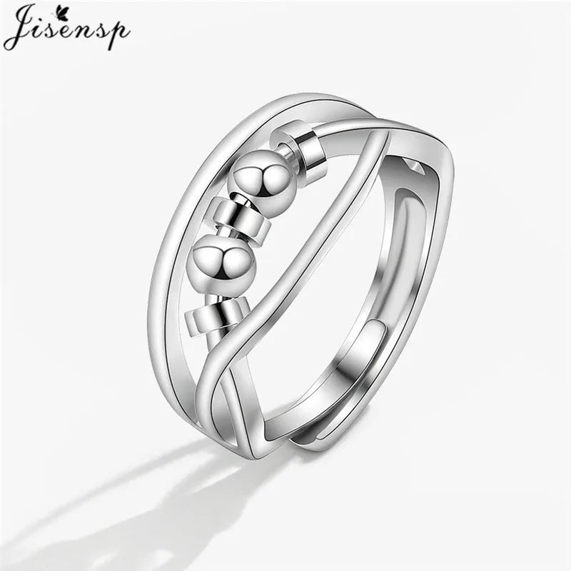 Bead Spinner Fidget Ring | Resizable Stainless Steel