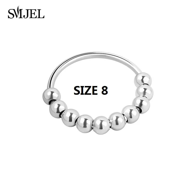 2025 Simple Anxiety Ring Fidget Spinner Rings Multiple Style Cross Beaded Ring Finger Jewelry Women Men Anti Stress Accessories