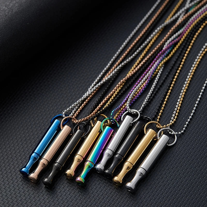Breathlace Necklace Calm Harmony Anti-Smoking Necklace Breathing Necklace for Anxiety Stainless Steel Mindful Breathing Necklace