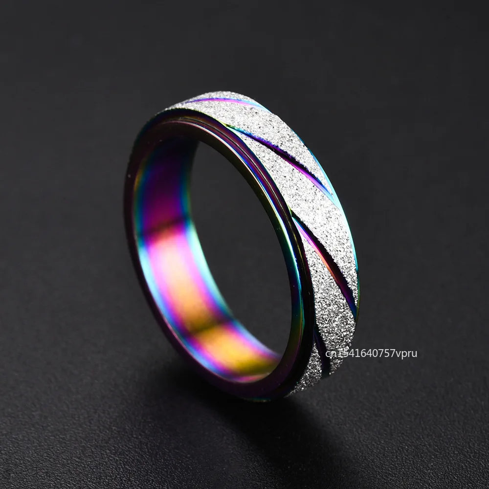 Multicolour Spinner Fidget Ring | Stainless Steel