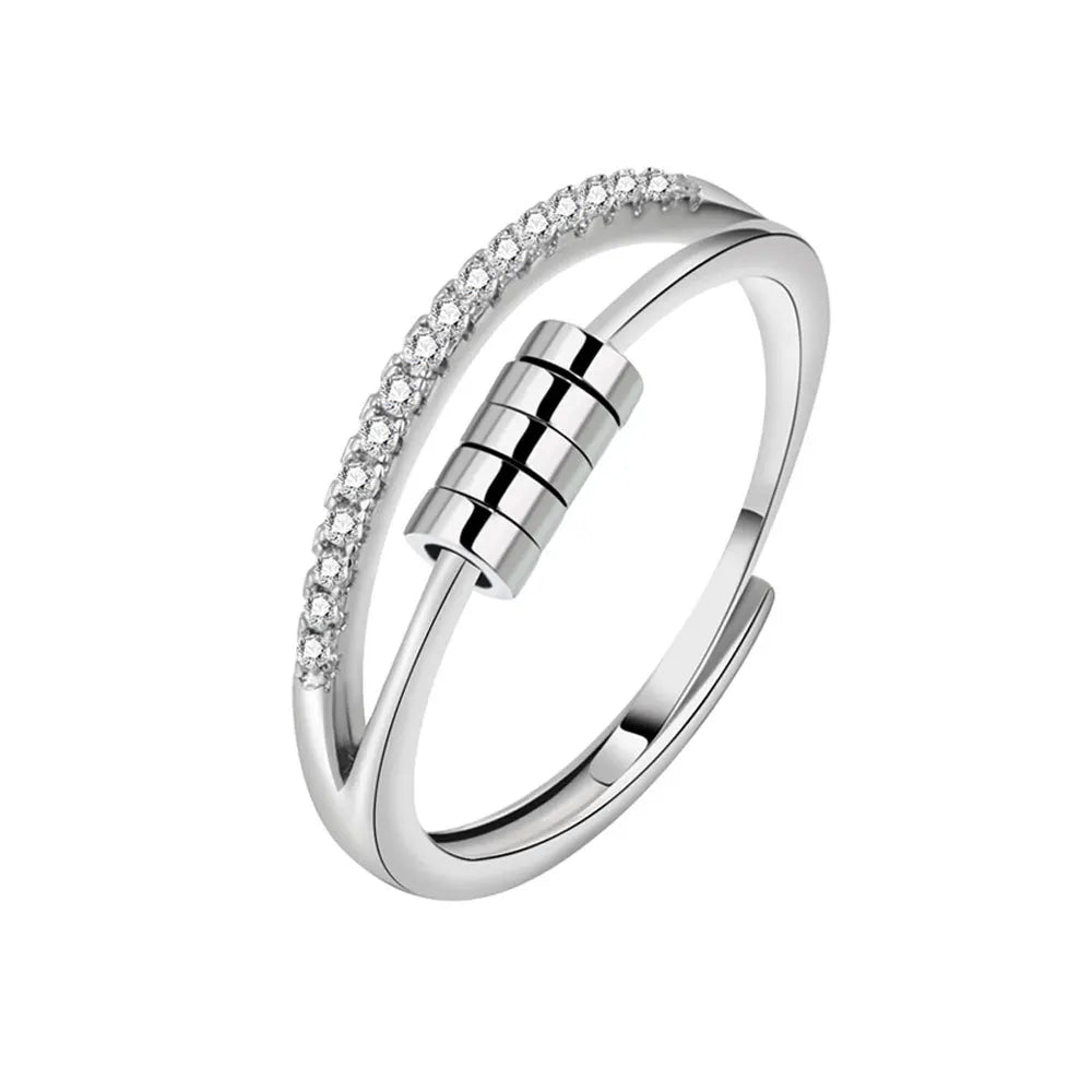 Bead Spinner Fidget Ring | Resizable Stainless Steel