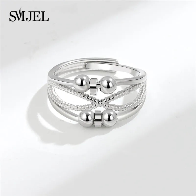 2025 Simple Anxiety Ring Fidget Spinner Rings Multiple Style Cross Beaded Ring Finger Jewelry Women Men Anti Stress Accessories