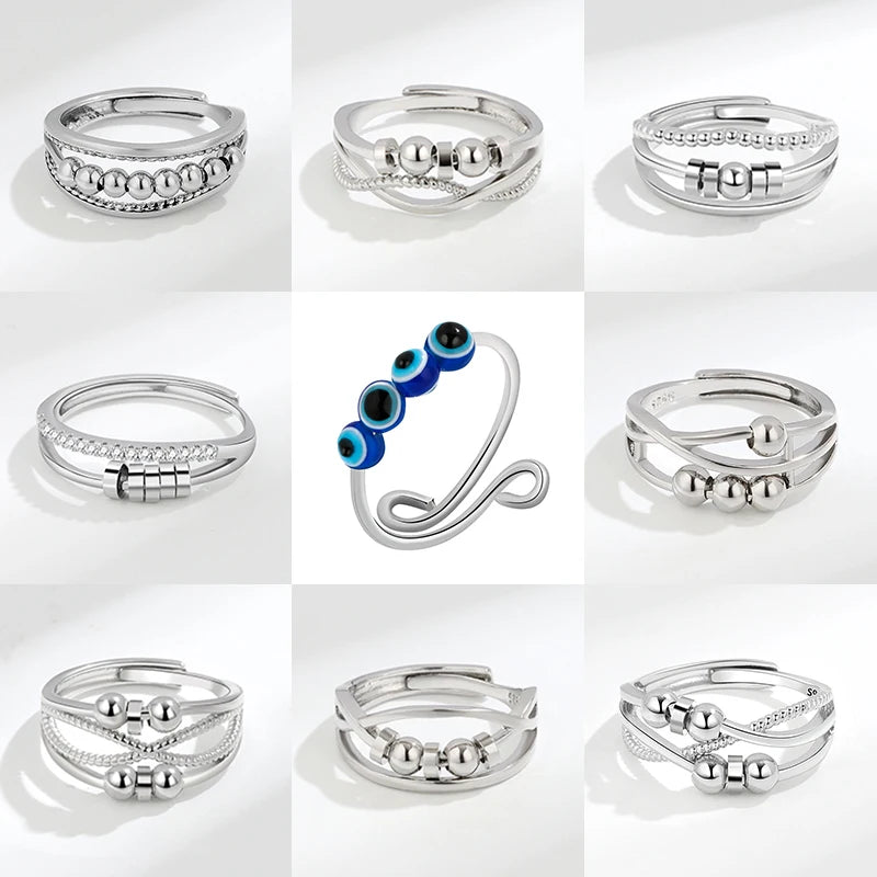 Bead Spinner Fidget Ring | Resizable Stainless Steel
