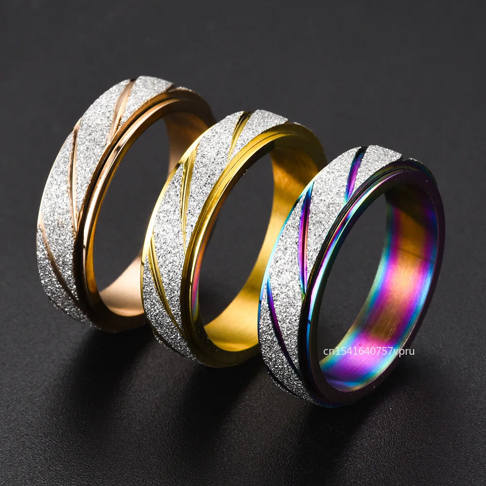 Multicolour Spinner Fidget Ring | Stainless Steel