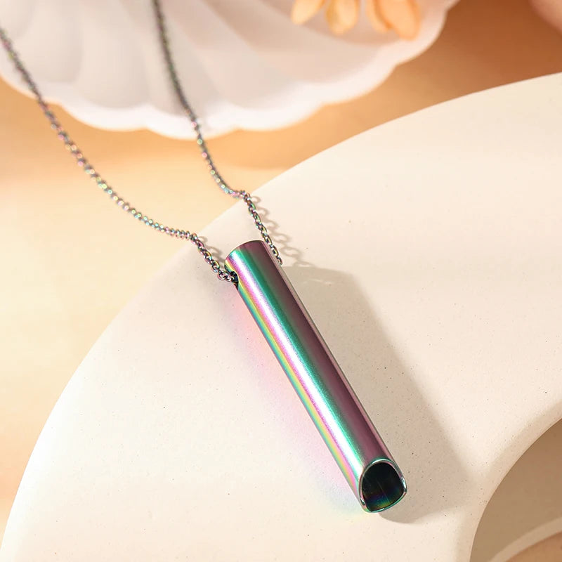 Breathlace Necklace Calm Harmony Anti-Smoking Necklace Breathing Necklace for Anxiety Stainless Steel Mindful Breathing Necklace