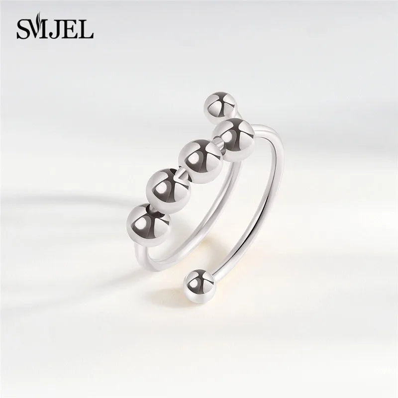2025 Simple Anxiety Ring Fidget Spinner Rings Multiple Style Cross Beaded Ring Finger Jewelry Women Men Anti Stress Accessories