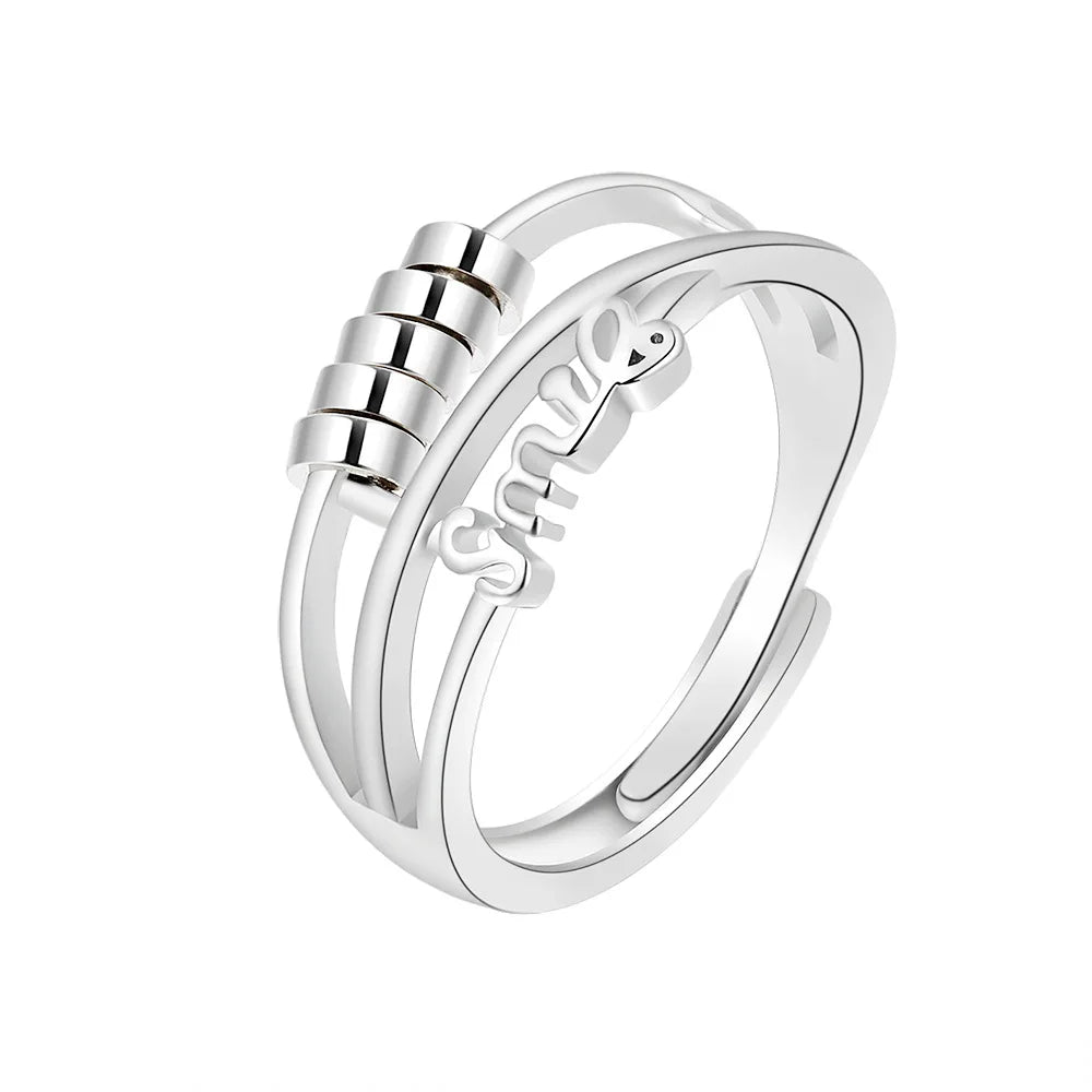 2025 Simple Anxiety Ring Fidget Spinner Rings Multiple Style Cross Beaded Ring Finger Jewelry Women Men Anti Stress Accessories