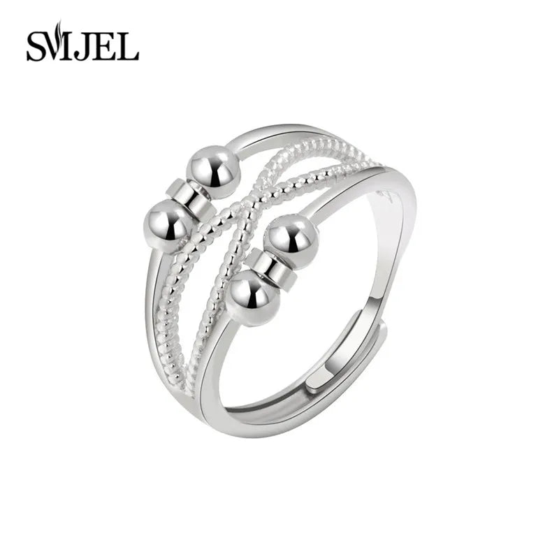 2025 Simple Anxiety Ring Fidget Spinner Rings Multiple Style Cross Beaded Ring Finger Jewelry Women Men Anti Stress Accessories