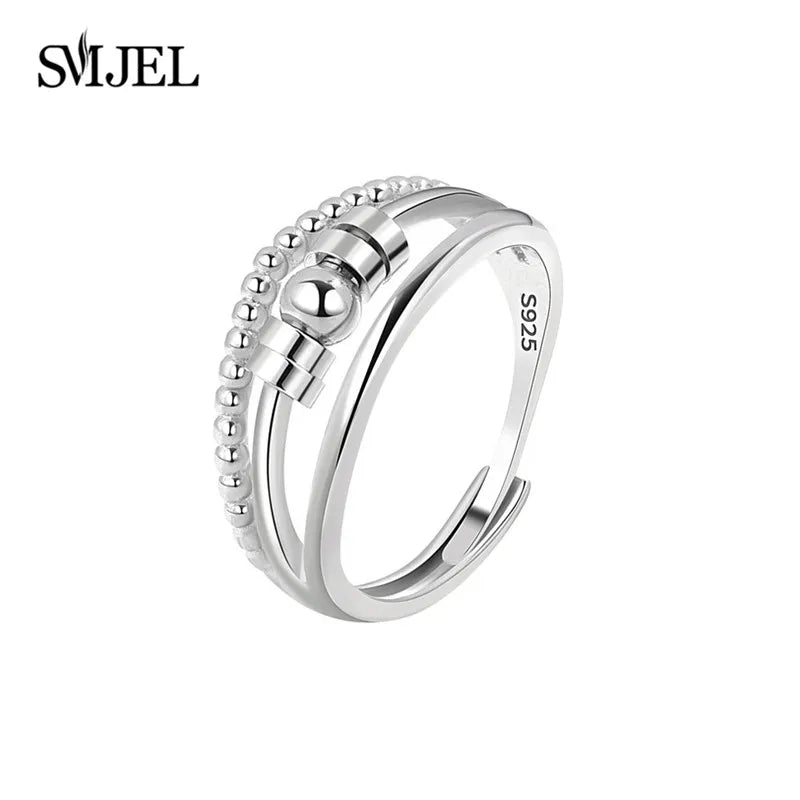 2025 Simple Anxiety Ring Fidget Spinner Rings Multiple Style Cross Beaded Ring Finger Jewelry Women Men Anti Stress Accessories