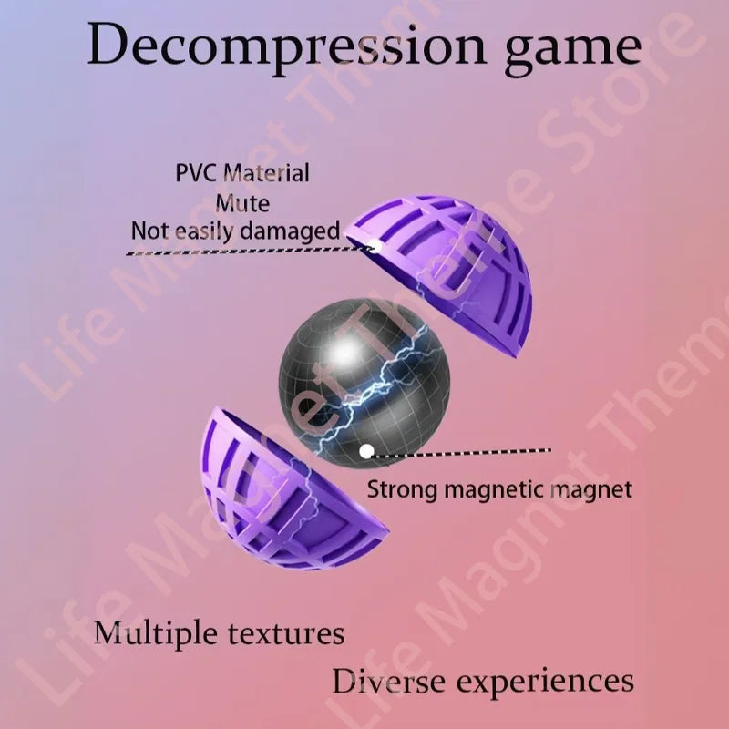 Silicone Magnetic Sensory Balls Fidget Worry Magnet Ball Autism Calming Game Kid Adults Relief Stress Sensory Fridge Magnet Gift