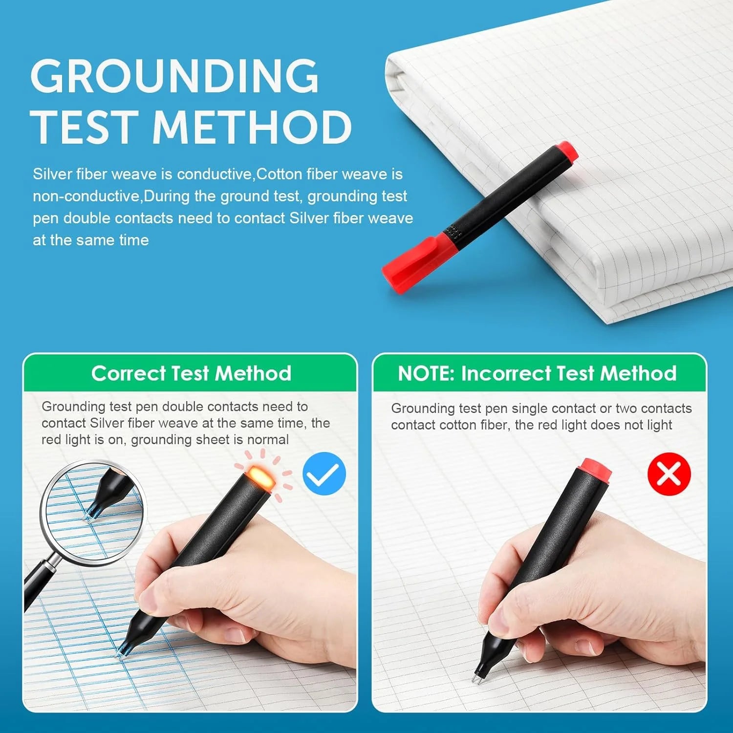 Testing Pen For Grounding Mat and Earth Grounding Sheet Socket Tester Earthing Grounding Products Healthy Home Grouding Product