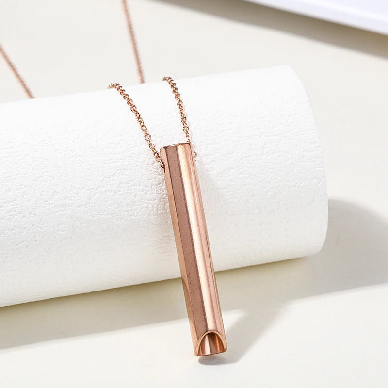 Breathlace Necklace Calm Harmony Anti-Smoking Necklace Breathing Necklace for Anxiety Stainless Steel Mindful Breathing Necklace