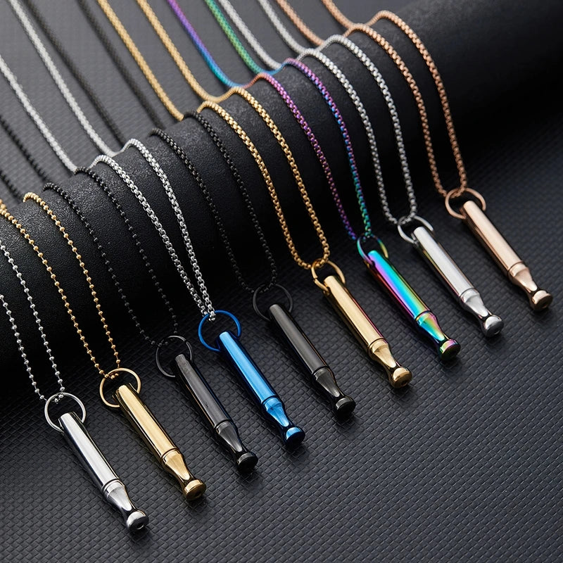 Breathlace Necklace Calm Harmony Anti-Smoking Necklace Breathing Necklace for Anxiety Stainless Steel Mindful Breathing Necklace