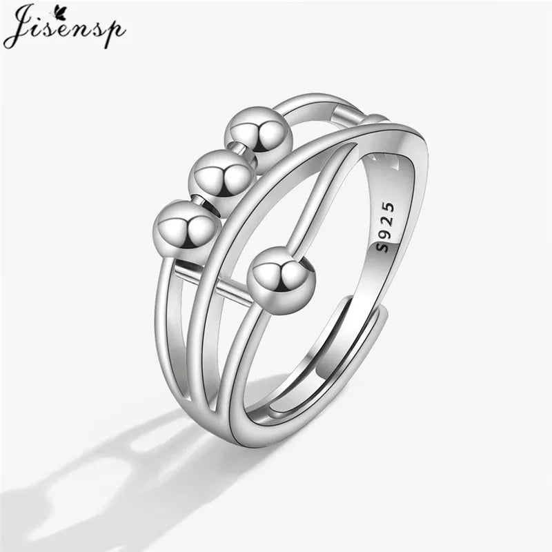Bead Spinner Fidget Ring | Resizable Stainless Steel