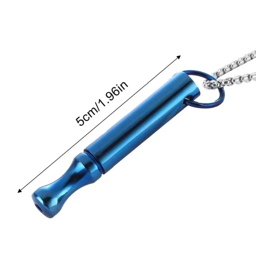 Whistle Mindfulness Breathing Necklace Breathing Resistance Stainless Steel Breathwork Meditation Necklace Auxiliary Round Tube
