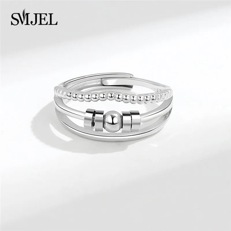 2025 Simple Anxiety Ring Fidget Spinner Rings Multiple Style Cross Beaded Ring Finger Jewelry Women Men Anti Stress Accessories