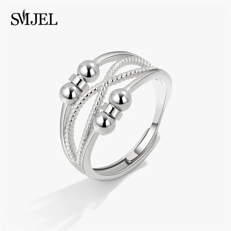 2025 Simple Anxiety Ring Fidget Spinner Rings Multiple Style Cross Beaded Ring Finger Jewelry Women Men Anti Stress Accessories