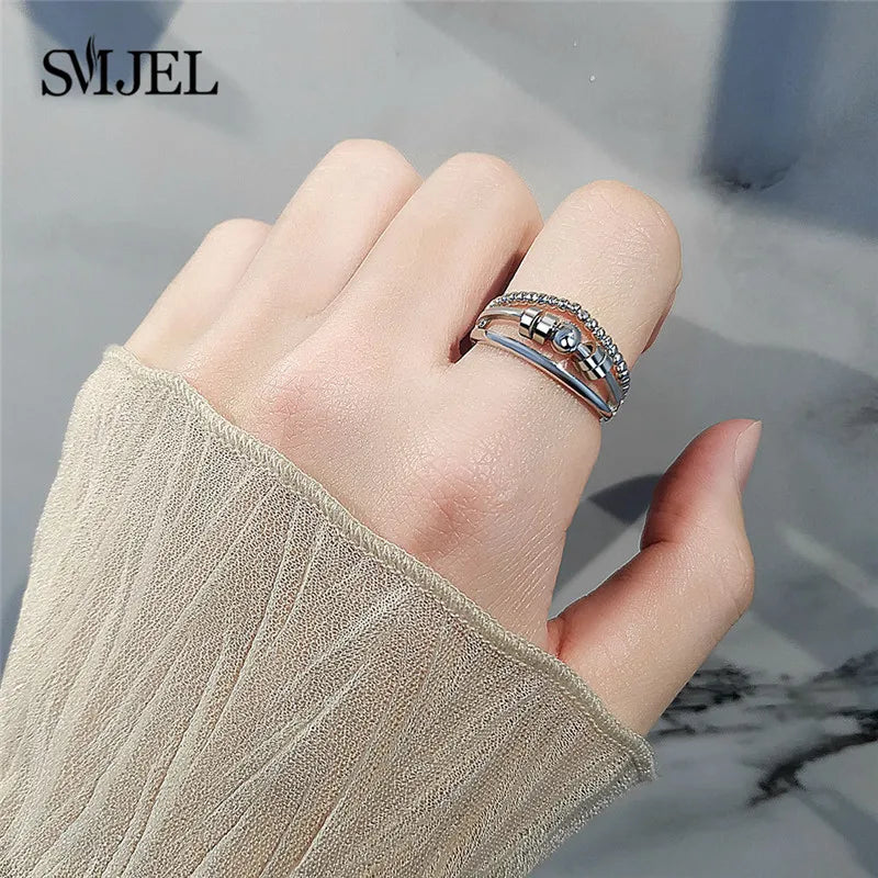 2025 Simple Anxiety Ring Fidget Spinner Rings Multiple Style Cross Beaded Ring Finger Jewelry Women Men Anti Stress Accessories