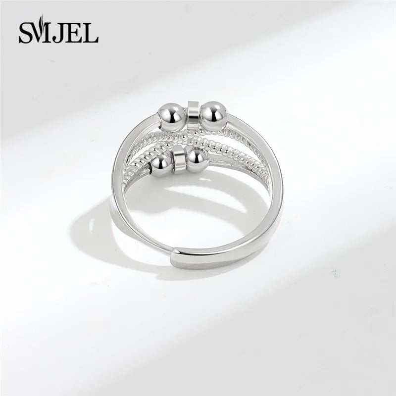 2025 Simple Anxiety Ring Fidget Spinner Rings Multiple Style Cross Beaded Ring Finger Jewelry Women Men Anti Stress Accessories