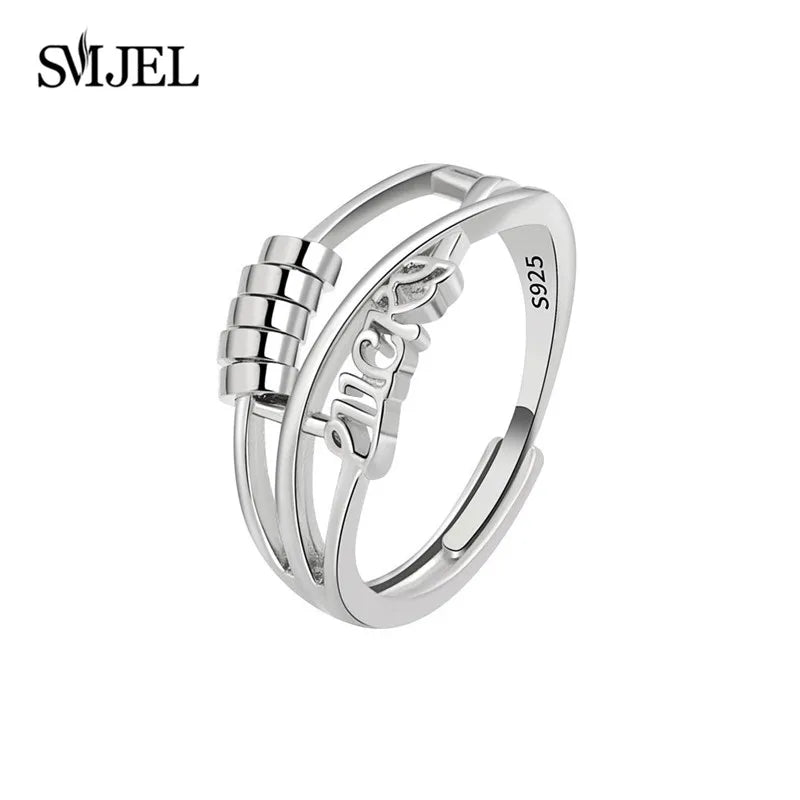 2025 Simple Anxiety Ring Fidget Spinner Rings Multiple Style Cross Beaded Ring Finger Jewelry Women Men Anti Stress Accessories