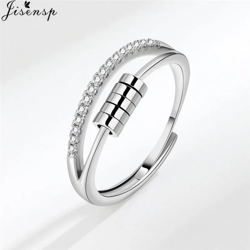 Bead Spinner Fidget Ring | Resizable Stainless Steel