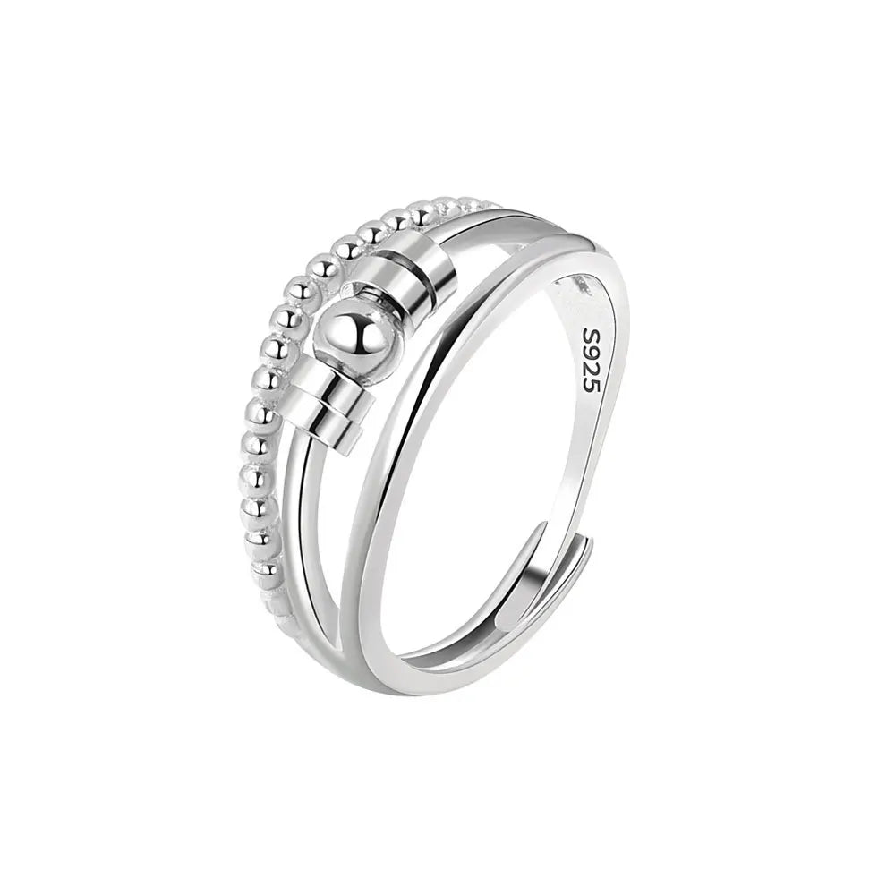 Bead Spinner Fidget Ring | Resizable Stainless Steel
