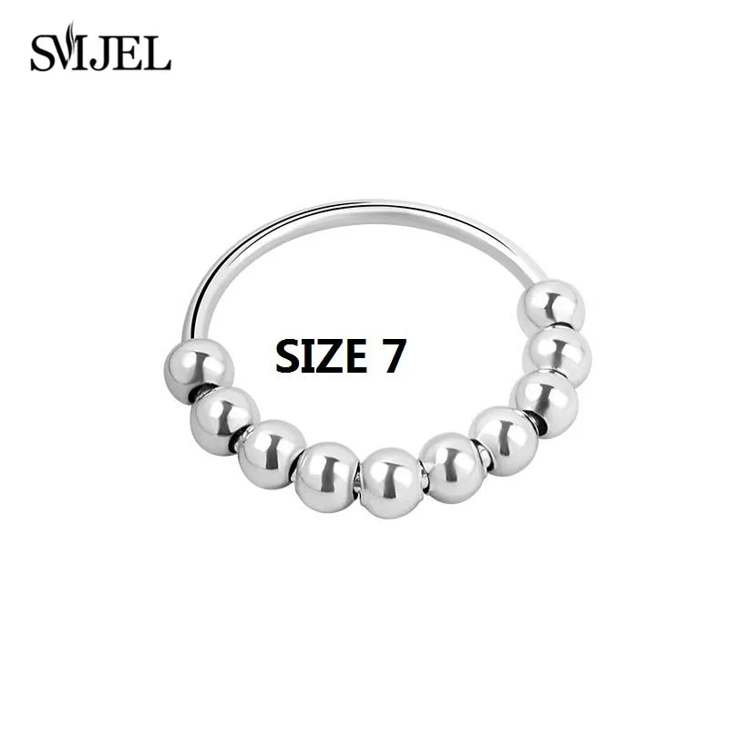 2025 Simple Anxiety Ring Fidget Spinner Rings Multiple Style Cross Beaded Ring Finger Jewelry Women Men Anti Stress Accessories