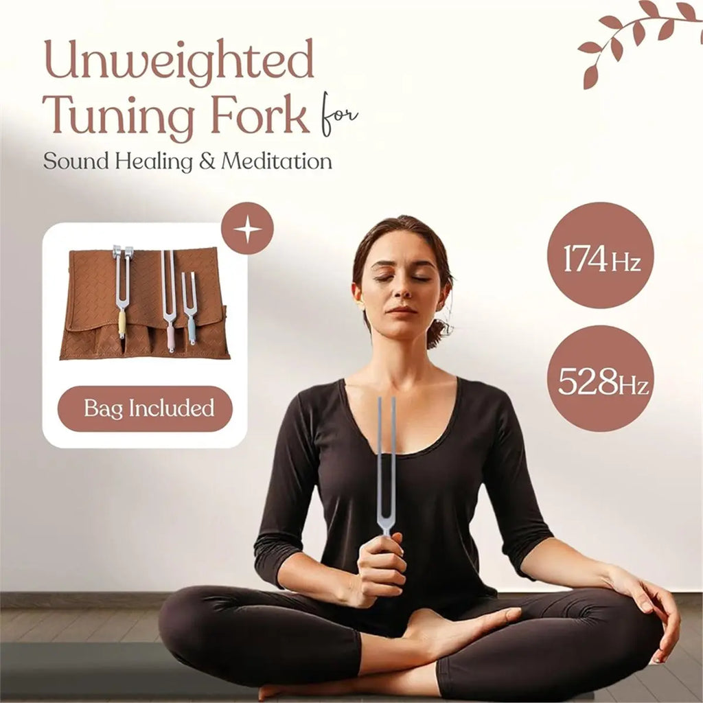 BAAQ Healing Tuning Fork Set | 128Hz, 136.1Hz, 174Hz & 528Hz Frequency Kit