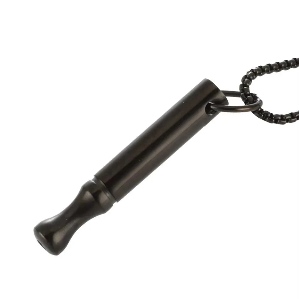 Whistle Mindfulness Breathing Necklace Breathing Resistance Stainless Steel Breathwork Meditation Necklace Auxiliary Round Tube