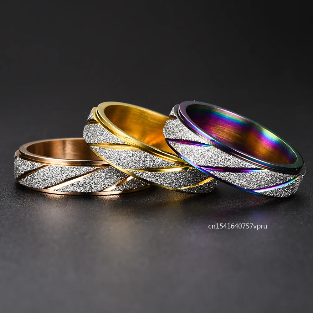 Multicolour Spinner Fidget Ring | Stainless Steel