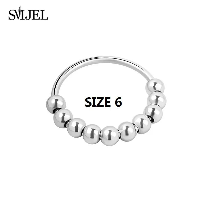 2025 Simple Anxiety Ring Fidget Spinner Rings Multiple Style Cross Beaded Ring Finger Jewelry Women Men Anti Stress Accessories